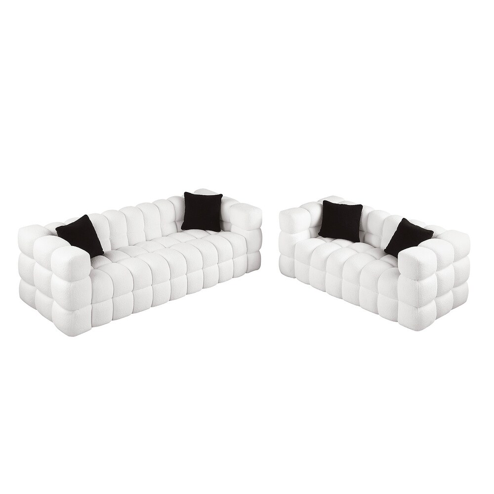 Marshmallow Sofa Sets w/ Chaise Loveseat   Boucle Lounge Sofa Bed