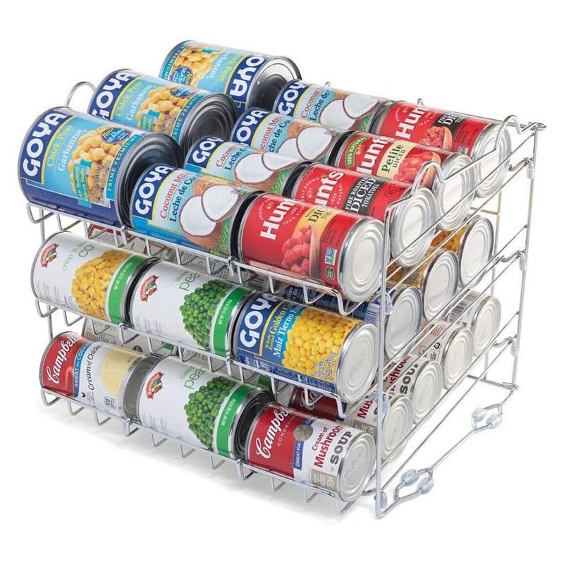 Stackable Can Organizer - 3-Tier Soda Multifunctional Chrome-Finish Can Rack Organizer for 36 Cans