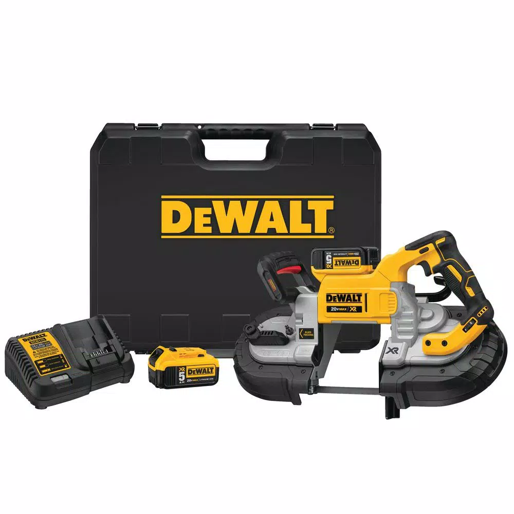 DEWALT 20-Volt MAX Cordless Brushless 5 in. Dual Switch Bandsaw with (2) 20-Volt Batteries 5.0Ah and Charger and#8211; XDC Depot