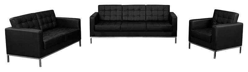 HERCULES Lacey Series Reception Set in Black LeatherSoft   Contemporary   Living Room Furniture Sets   by Beyond Design  ampMore  Houzz