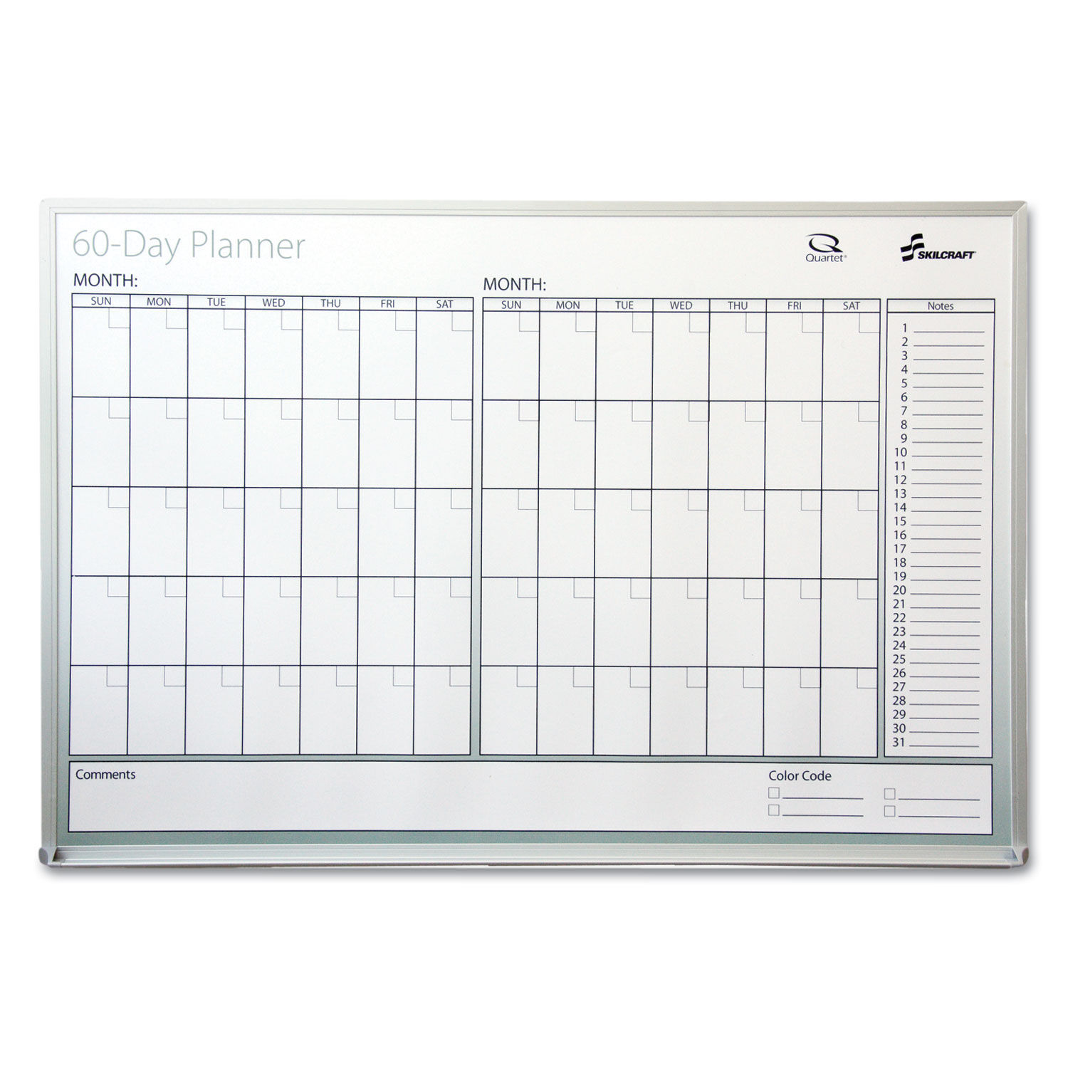 SKILCRAFT Quartet Dry Erase 60-Day Planner by AbilityOneandreg; NSN2239897