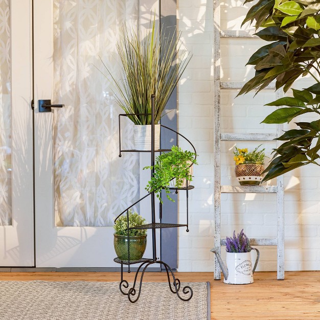 Zings amp Thingz Iron Spiral Showcase Indoor Outdoor Plant Stand