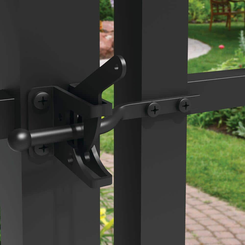 Barrette Outdoor Living 4.562 in. x 2.312 in. Black Steel Gravity Latch 73002252