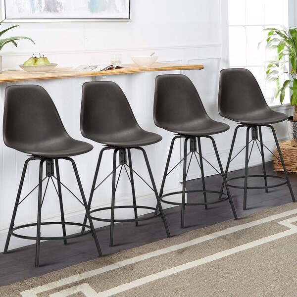 Bar Stools，Swivel Bar Stools with Backs Set of 4