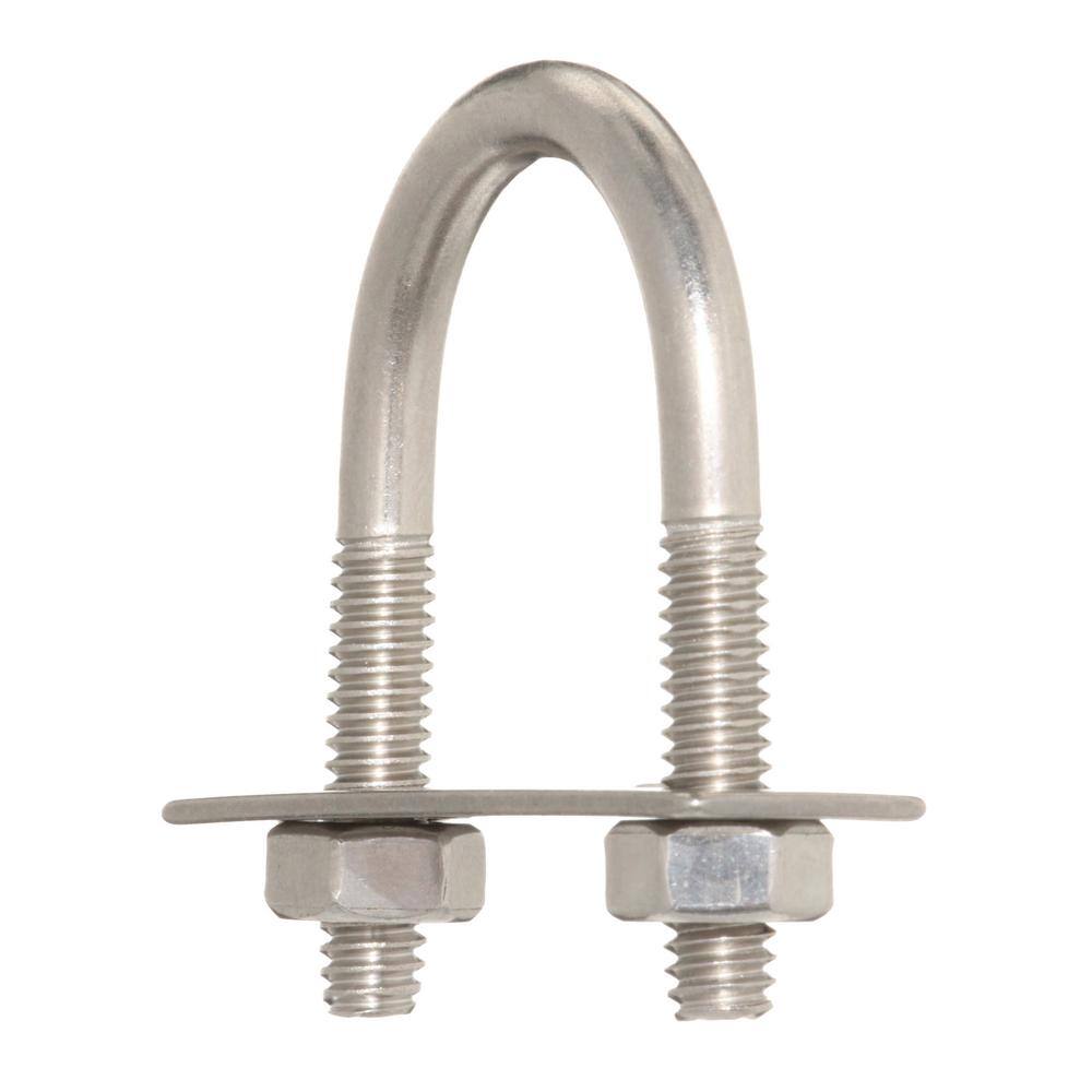 Everbilt 14 in. x 1-18 in. x 2 in. Stainless Steel U-Bolt 803754