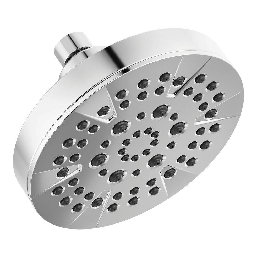 Delta 5-Spray Patterns 1.75 GPM 6 in. Wall Mount Fixed Shower Head in Chrome 52535