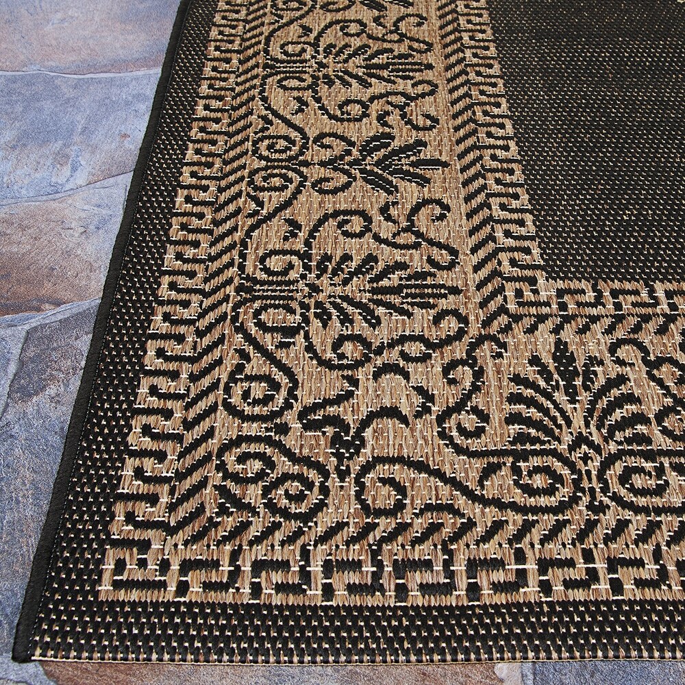 Dream Decor Rugs Pergola Royal Hallmark Black Cocoa Outdoor Area Rug