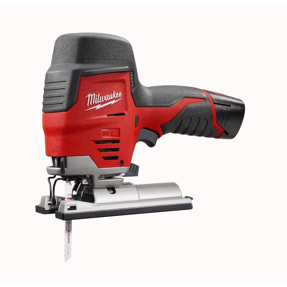 MW M12 12V Lithium-Ion Cordless Jig Saw with M12 2.0Ah Battery 2445-20-48-11-2420