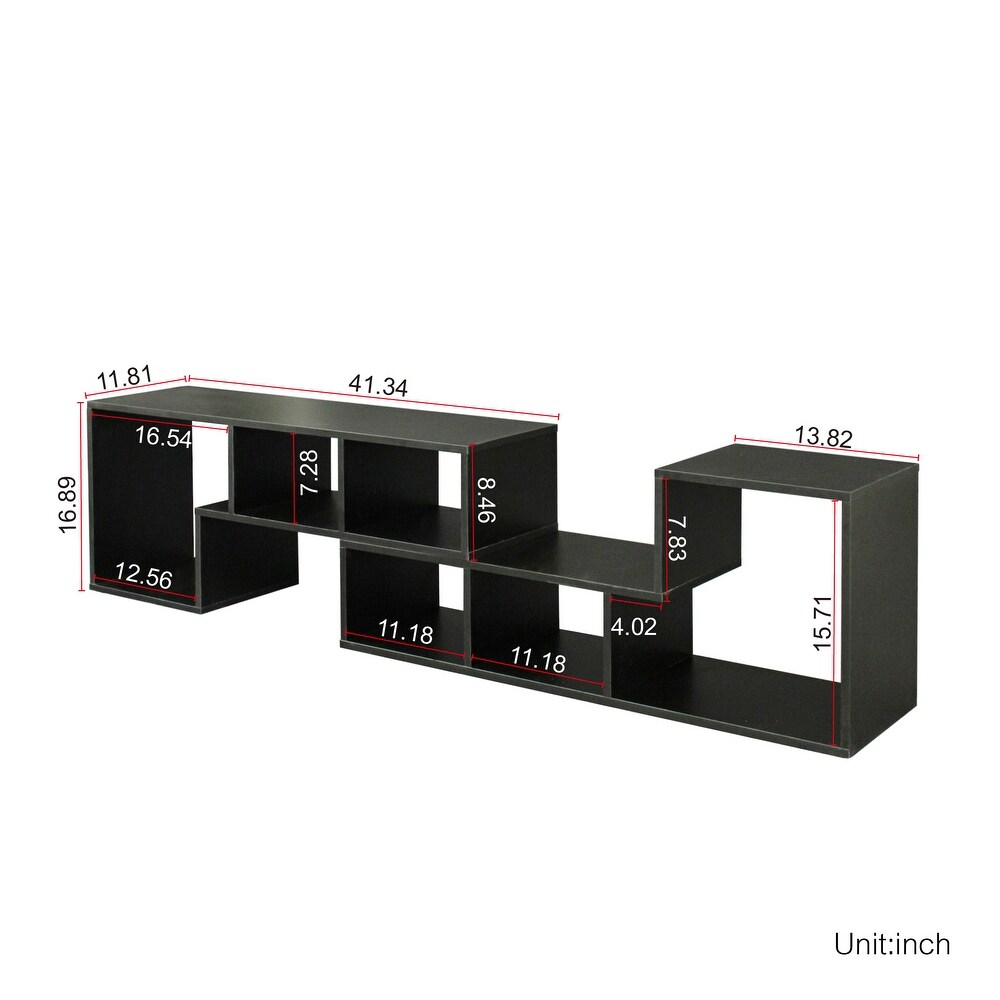 Double L Shaped TV Stand Entertainment Center Display Shelf