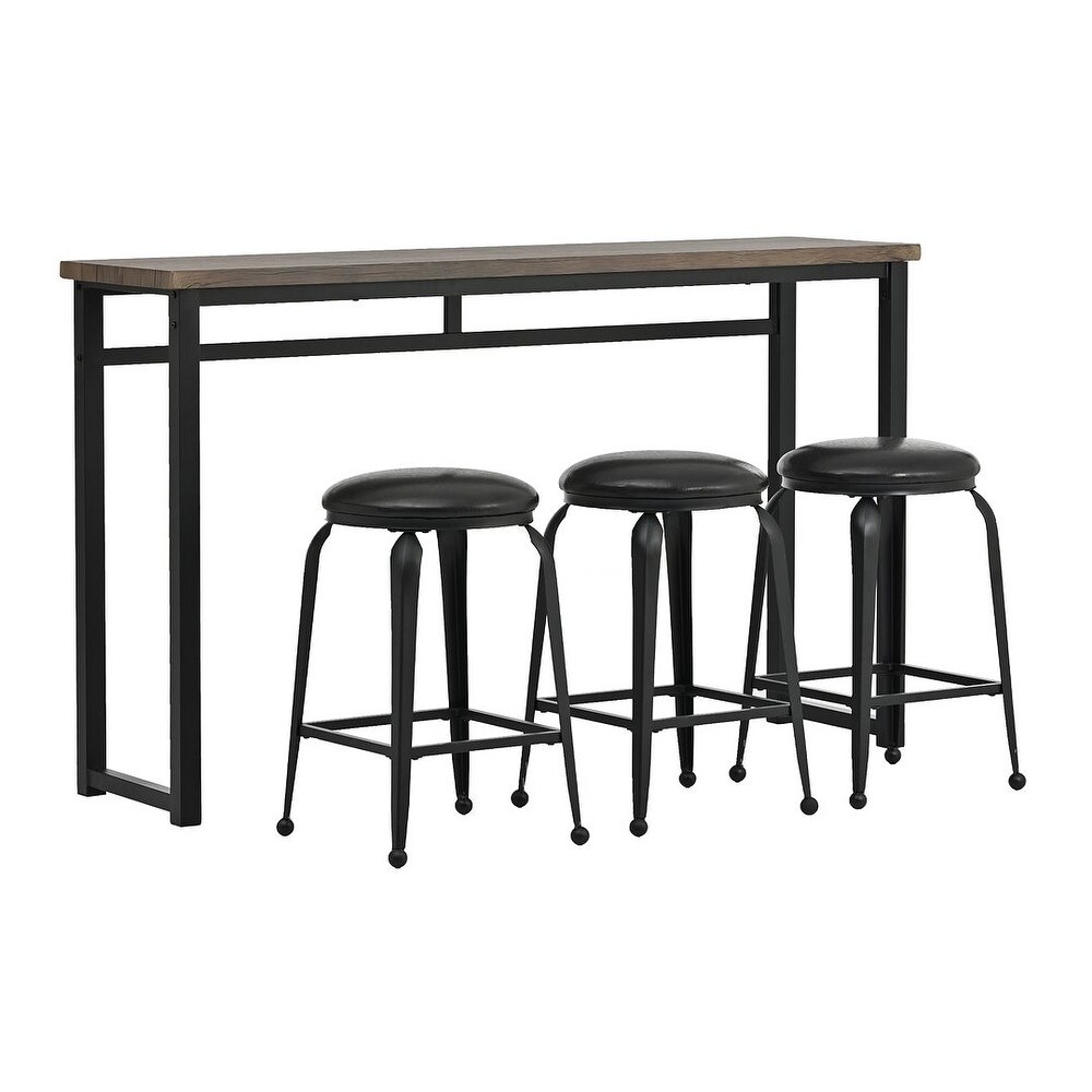 Kitchen counter height dining table with 3 barstools