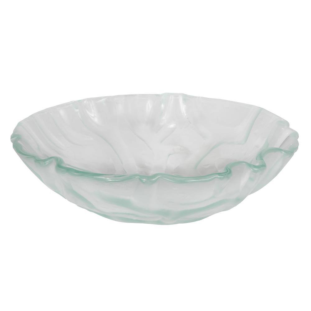 Eden Bath Small Free-Form Wave Glass Vessel Sink in Clear EB_GS42