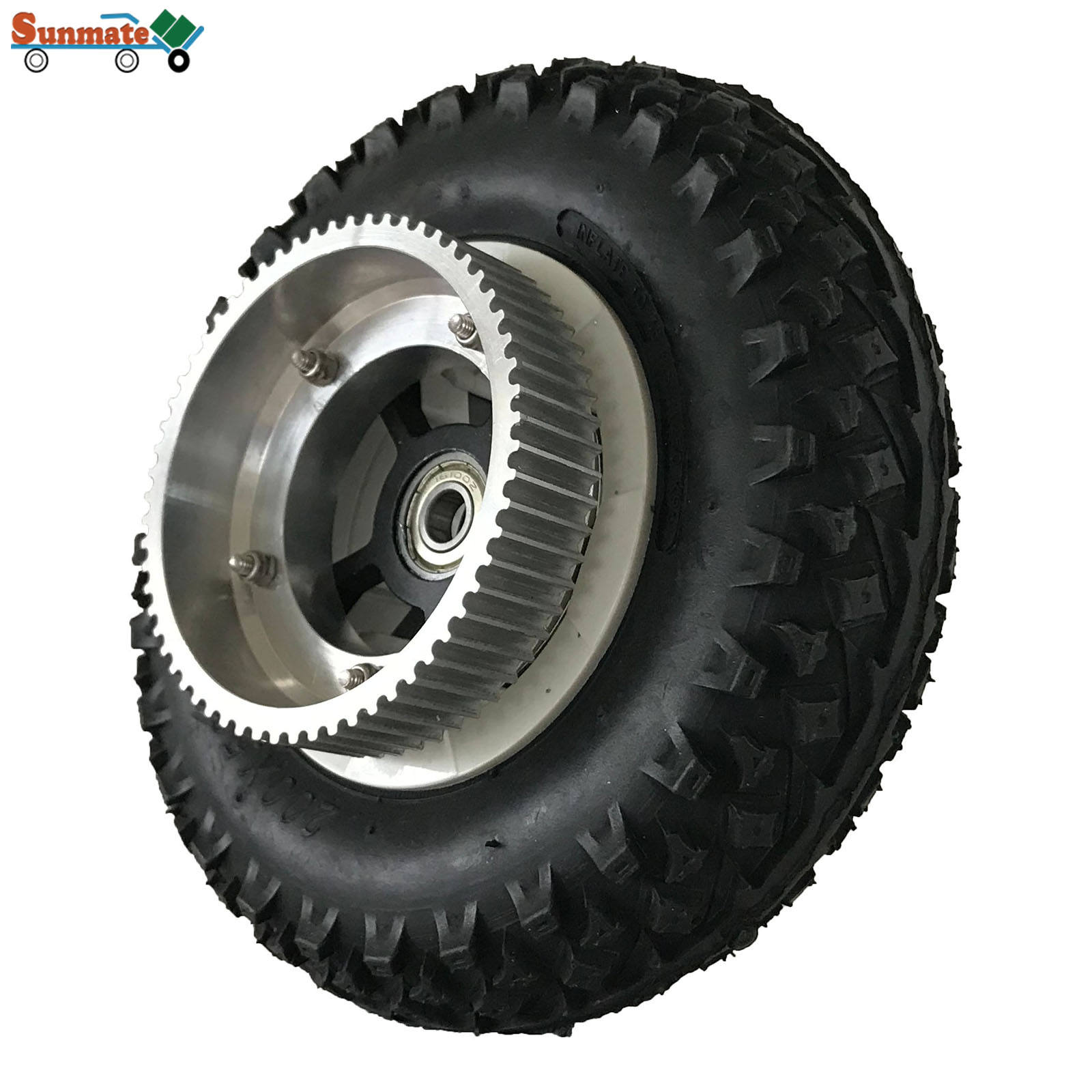 Best Selling Pneumatic Rubber Wheel with 72 Teeth Pulley Gear for Knobby Tire 200x50 Mountainboard Replacement