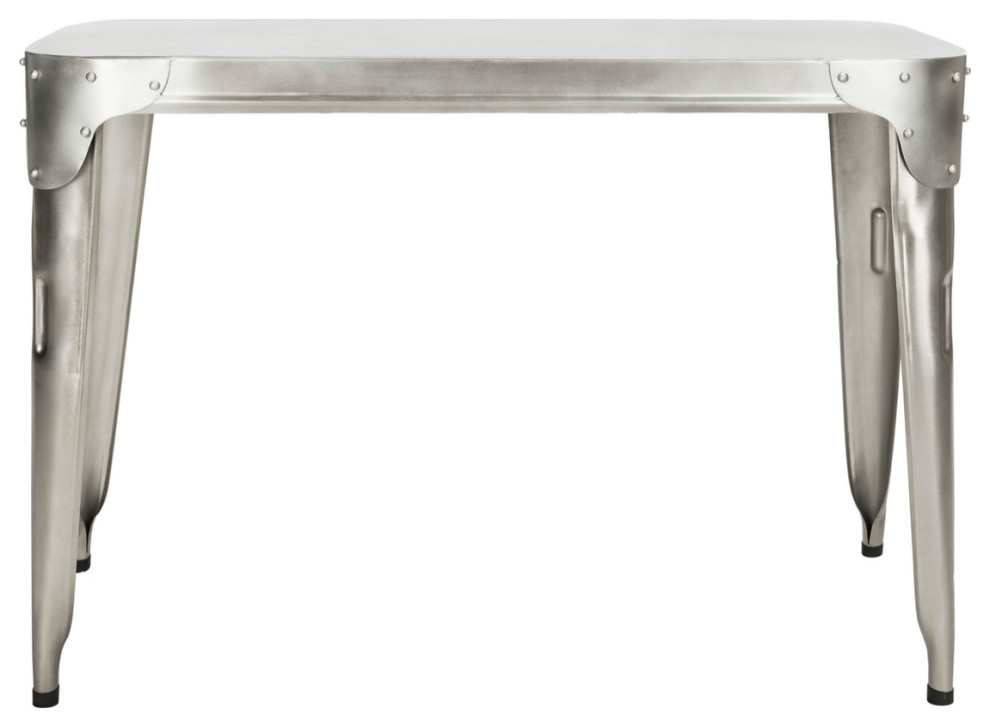 Sheena Iron Console Table Dark Antique Silver   Industrial   Console Tables   by Virgil Stanis Design  Houzz