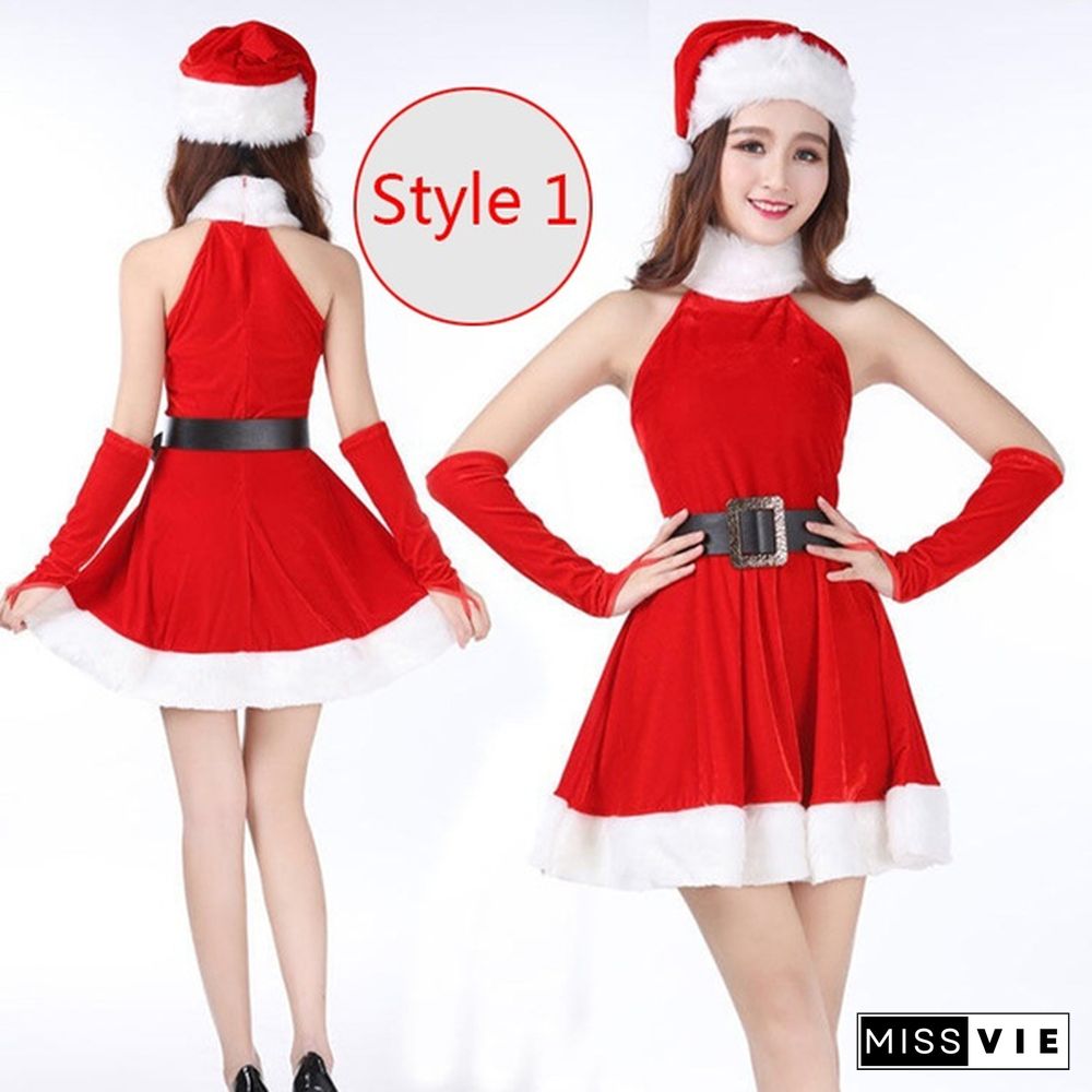 New Women Girl Fashion Chrsitmas Fancy Cute Dress Audlt Party Dress Christmas Cosplay Costume