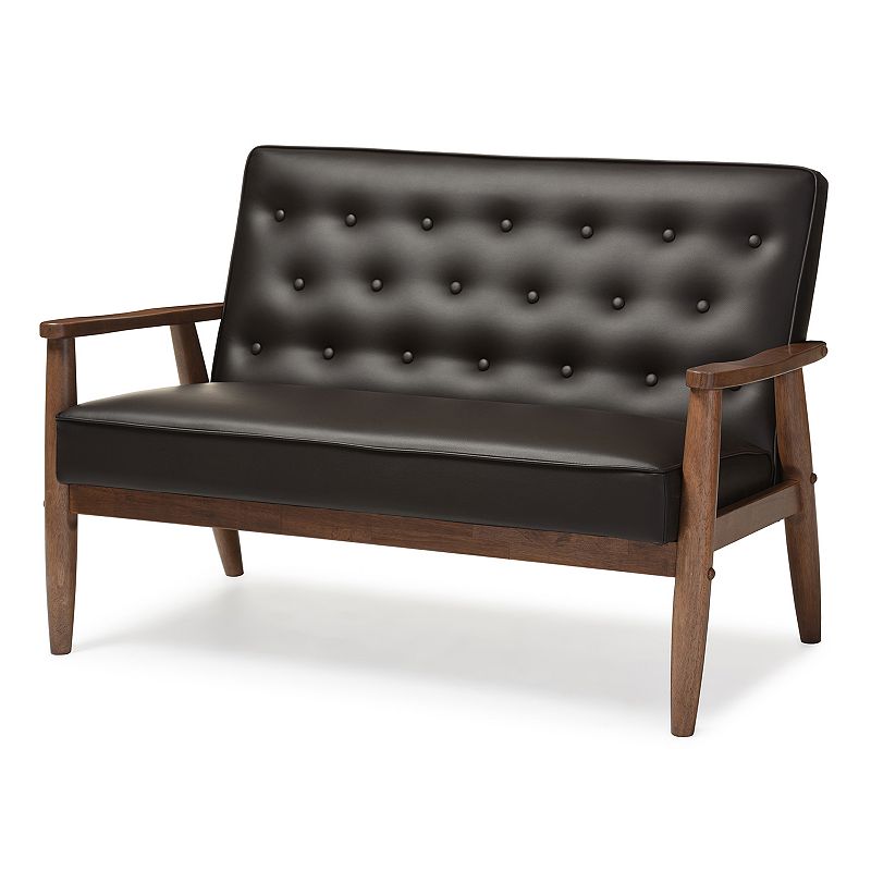 Baxton Studio Sorrento Mid-Century Modern Loveseat