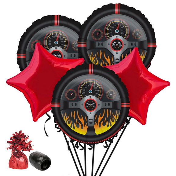 609075 Racecar Racing Party Balloon Bouquet Kit   ...