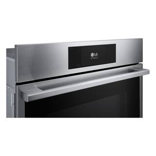 LG STUDIO 29.75 in. 4.7 cu. ft. Single Electric Wall Oven Instaview Steam Sous Vide and Air Fry in Printproof Stainless Steel WSES4728F