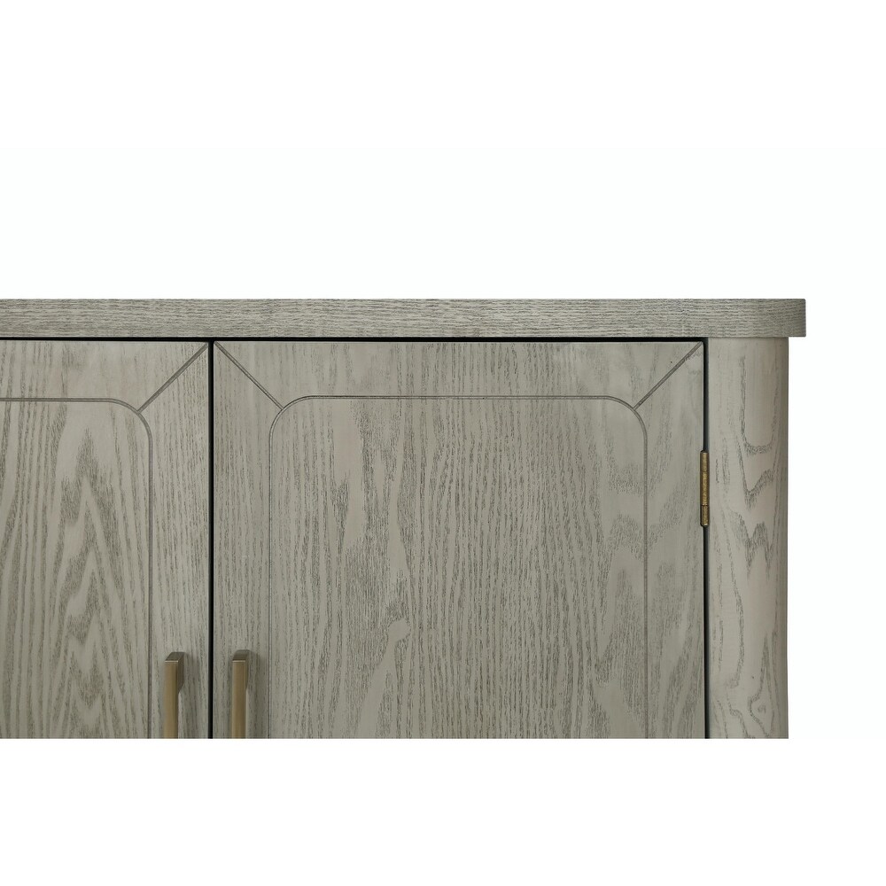 Curved Countertop Storage Cabinet with Four Doors