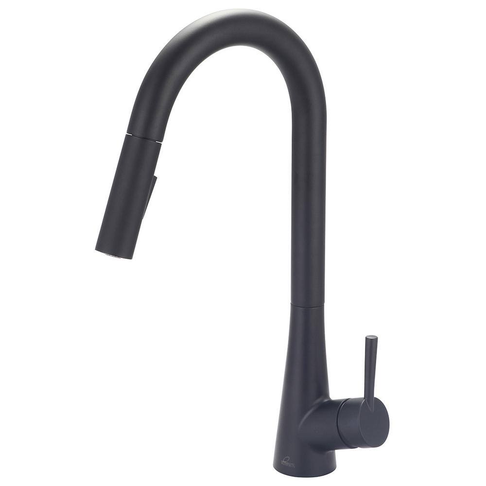 Olympia Faucets i2 Single-Handle Pull-Down Sprayer Kitchen Faucet with Straight Sprayer in Matte Black K-5025-MB