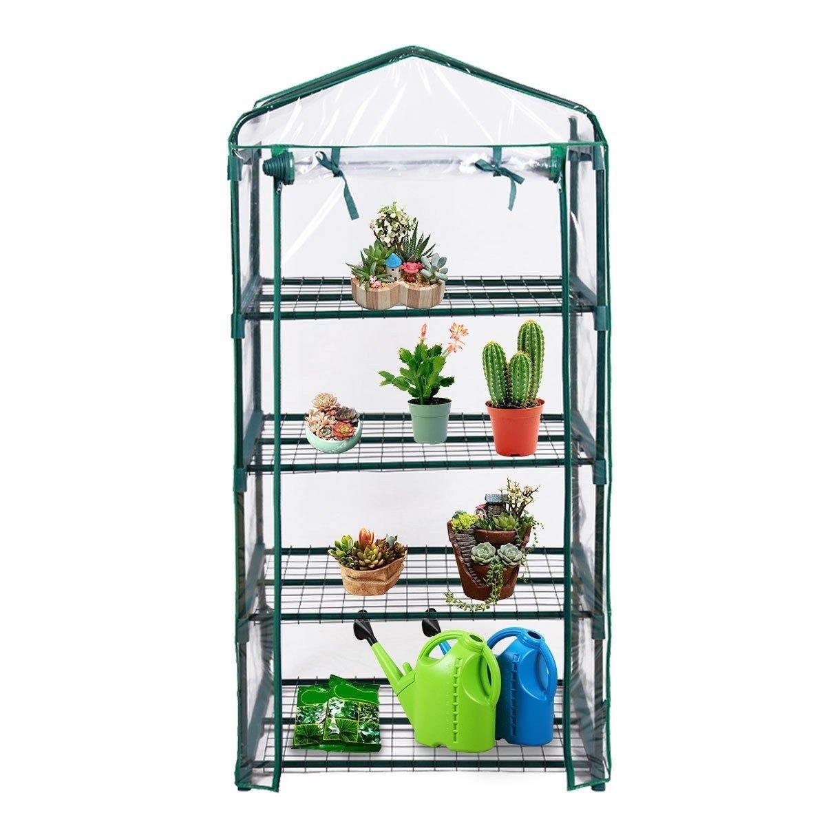 4 Tier Outdoor Portable Mini Greenhouse with Cover