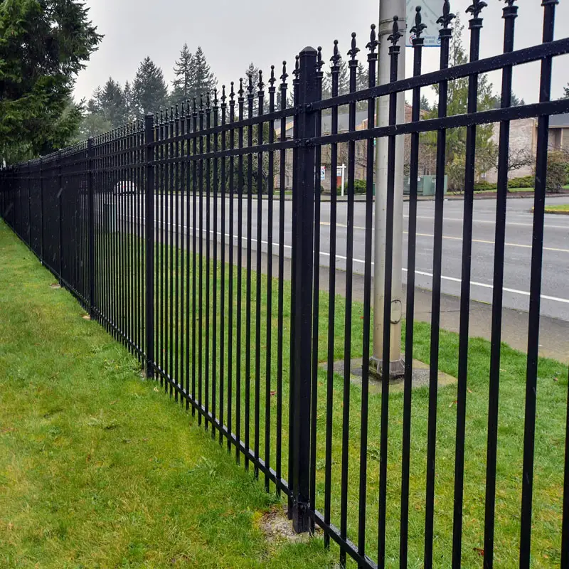 5ft / 6ft height black powder coated Ornamental metal garden fence supplies