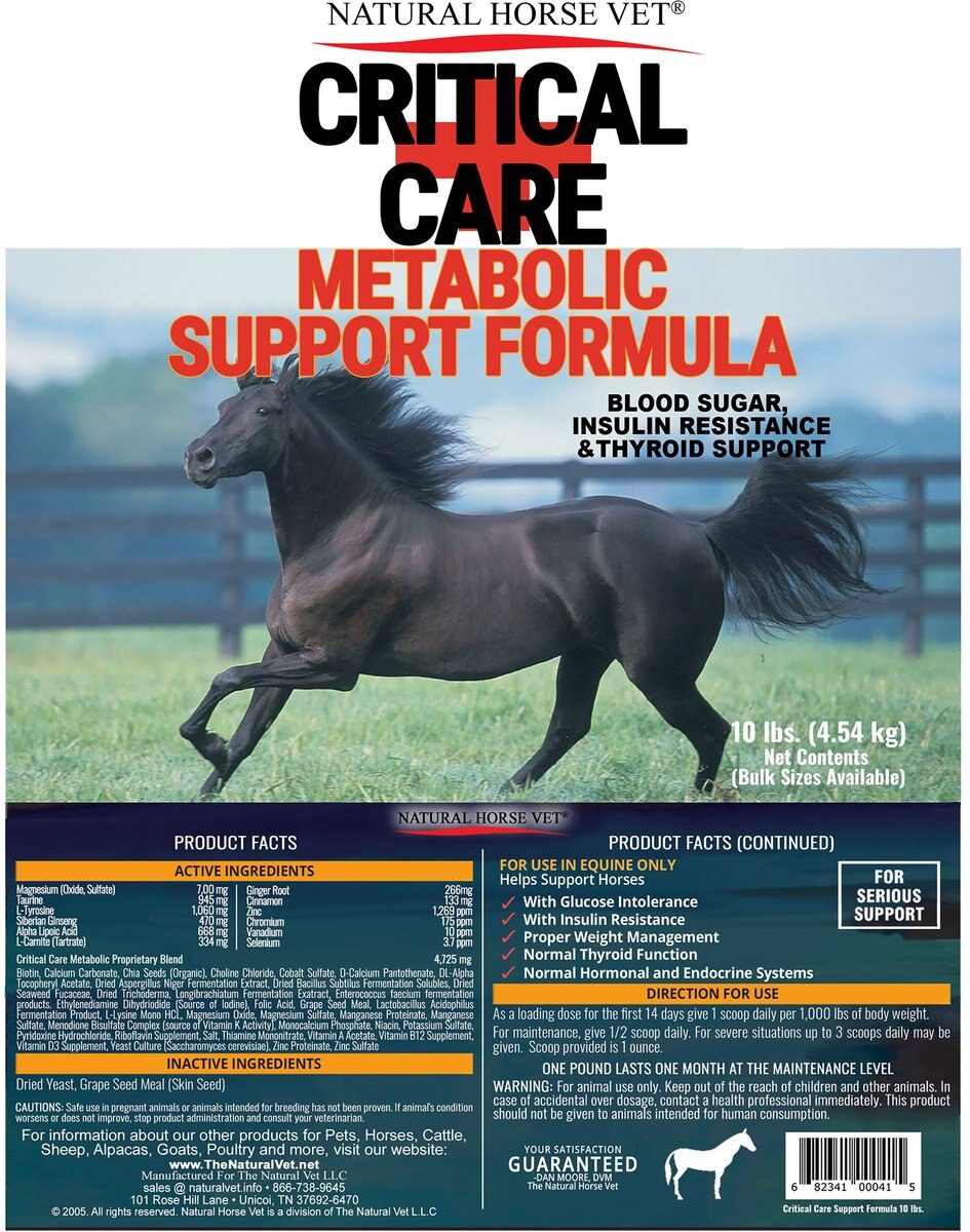 Natural Horse Vet Critical Care Metabolic Support Formula Horse Supplement