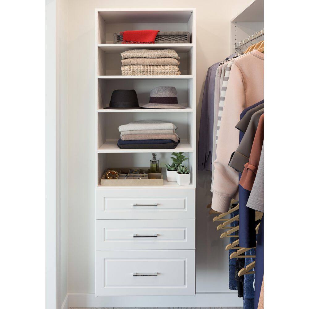 Closet Evolution Modern Raised Premier 25 in. W White Wood Closet System WH66