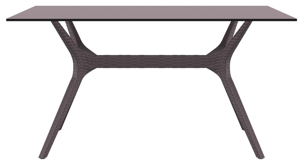 Ibiza Rectangle Table 55 quot  Brown   Midcentury   Outdoor Dining Tables   by Compamia  Houzz