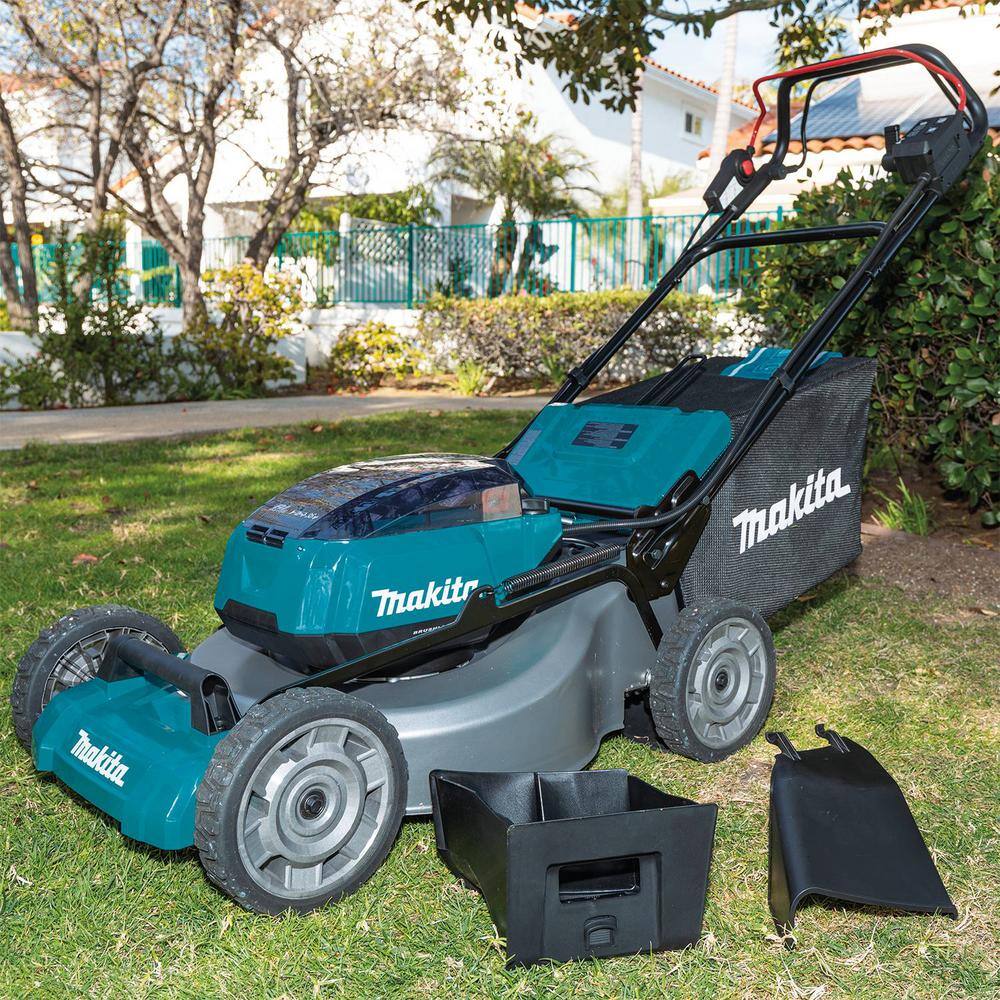 Makita 18-Volt X2 (36V) LXT Cordless 21 in. Self-Propelled Commercial Lawn Mower Kit (4 Batteries 5.0Ah)  Bonus String Trimmer XML08PT1-XRU02Z