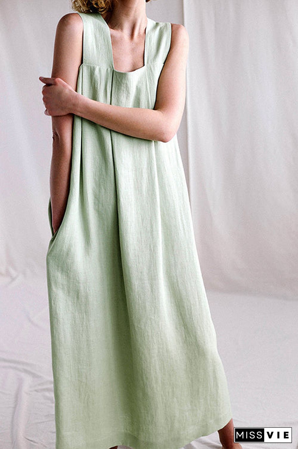 Square Neck Sleeveless Maxi Dress