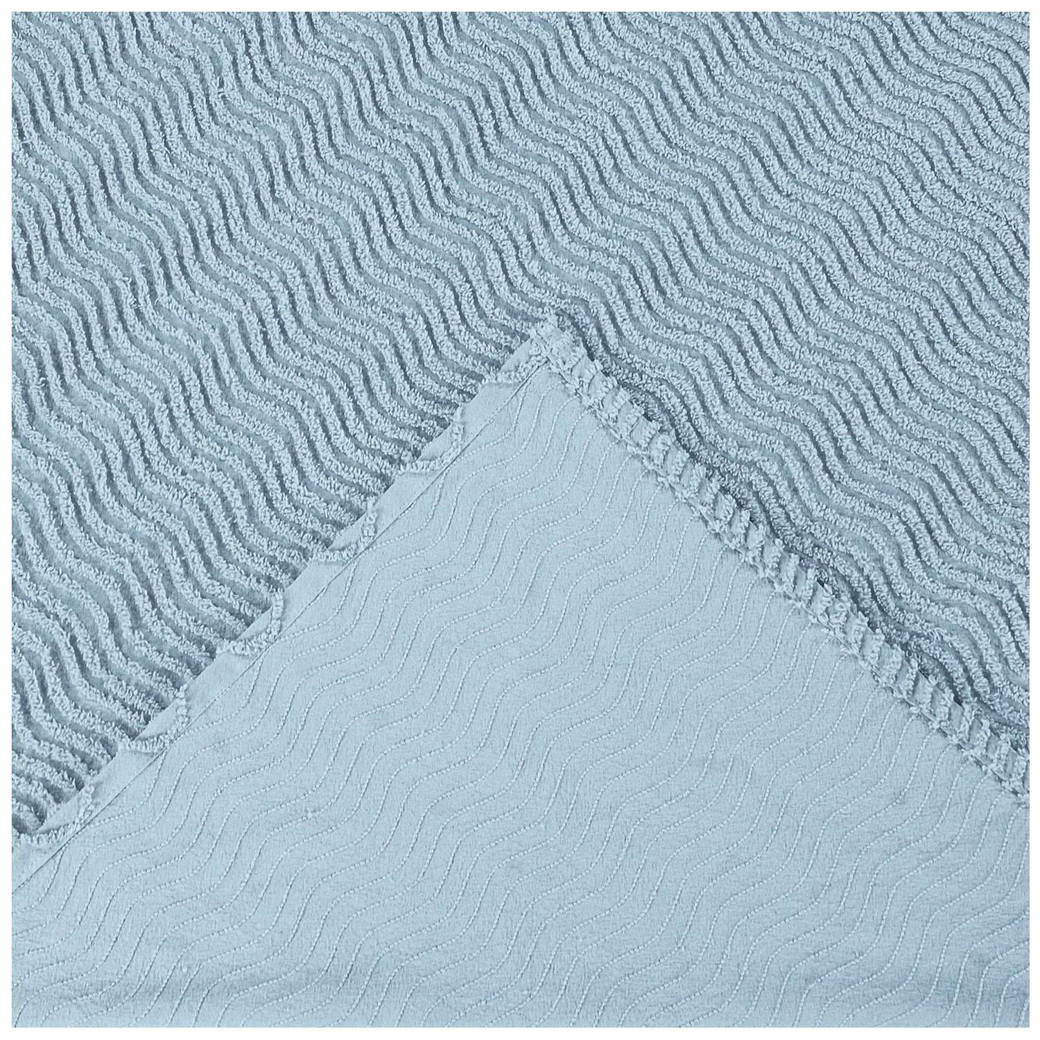 Better Trends Blue Natick Wave 100% Cotton Bedspread， Twin