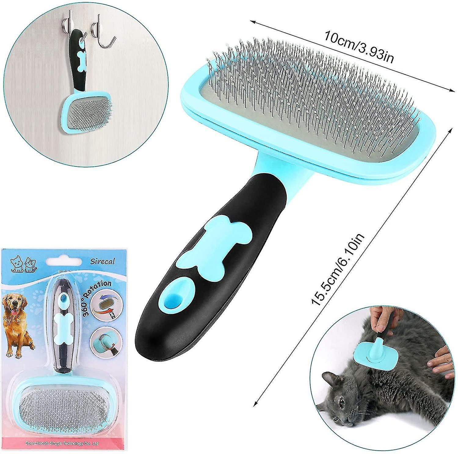 Self-cleaning Slicker Brush For Dogs Cats The Ultimate Dog Brush For Fur， Comb For Grooming Long Hai