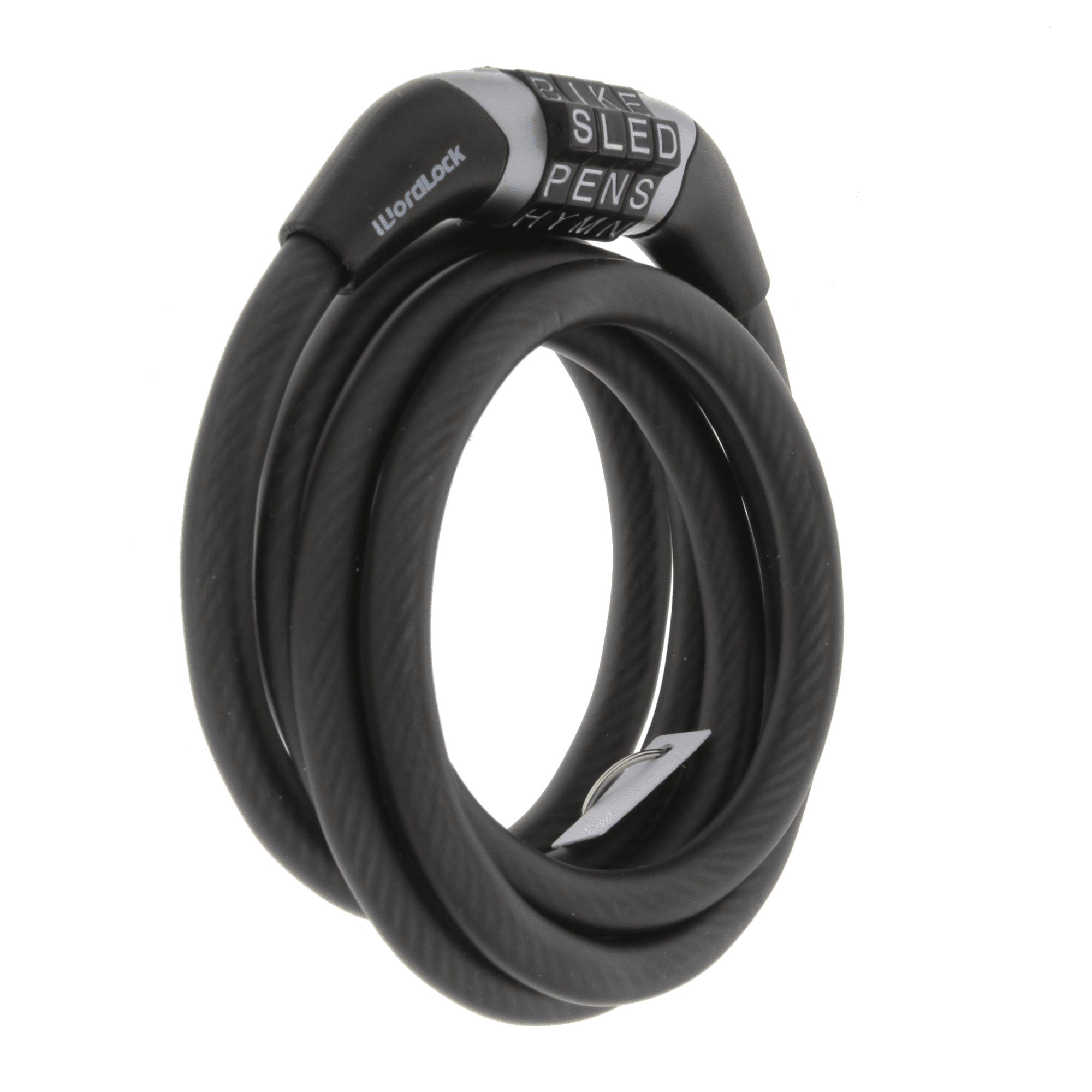 WordLock 8mm x 4 ft Cable Bike Lock- Black