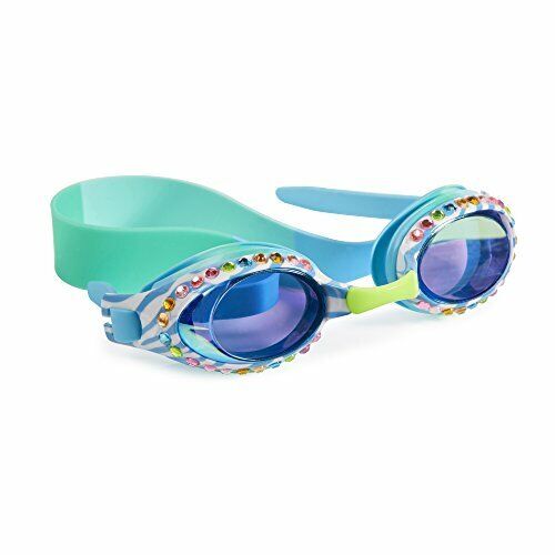 Bling 2O Girls Swimming Goggles 8+ - Zebra Goggles - Anti Fog/Leak -Peacock Blue