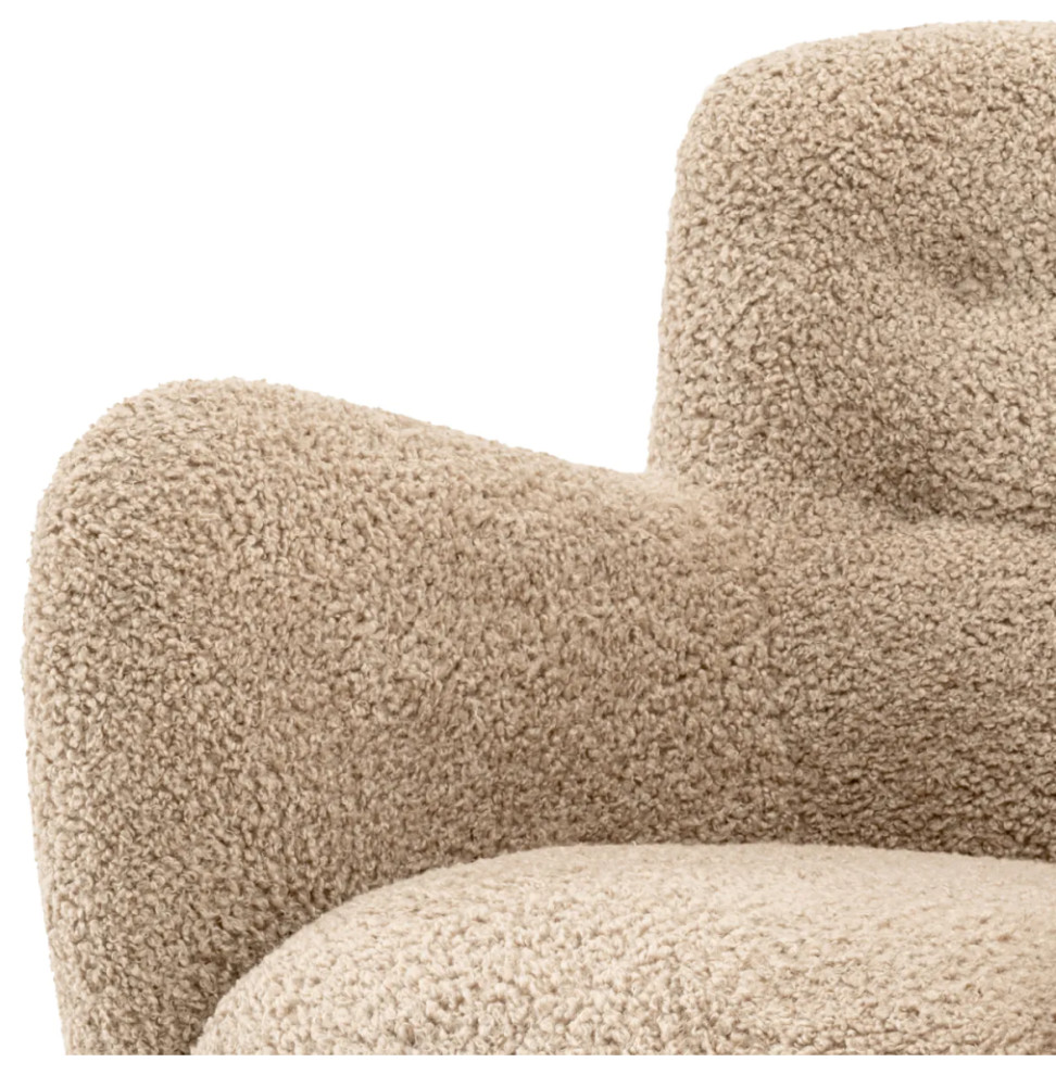 Beige Shearling Lounge Chair  Eichhotz Bixby   Transitional   Armchairs And Accent Chairs   by Oroa   Distinctive Furniture  Houzz