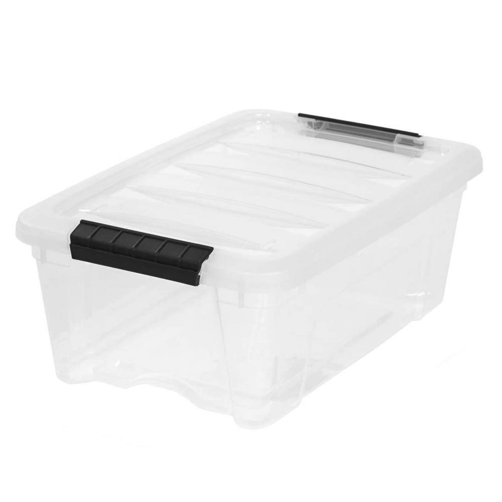 12 qt. Plastic Storage Bin with Lid in Clear (6-Pack) bin-181