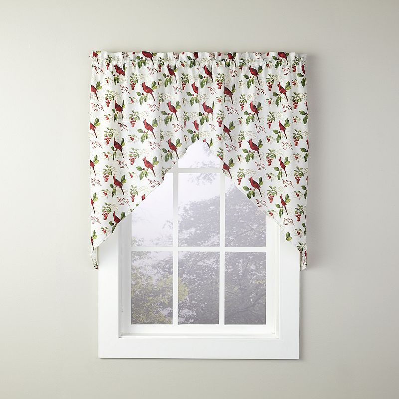 Saturday Knight， Ltd. Cardinals and Berries Swag Valance Pair