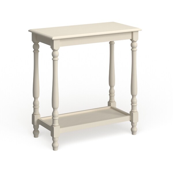 Furniture of America Quam Farmhouse White 12-inch Solid Wood Side Table