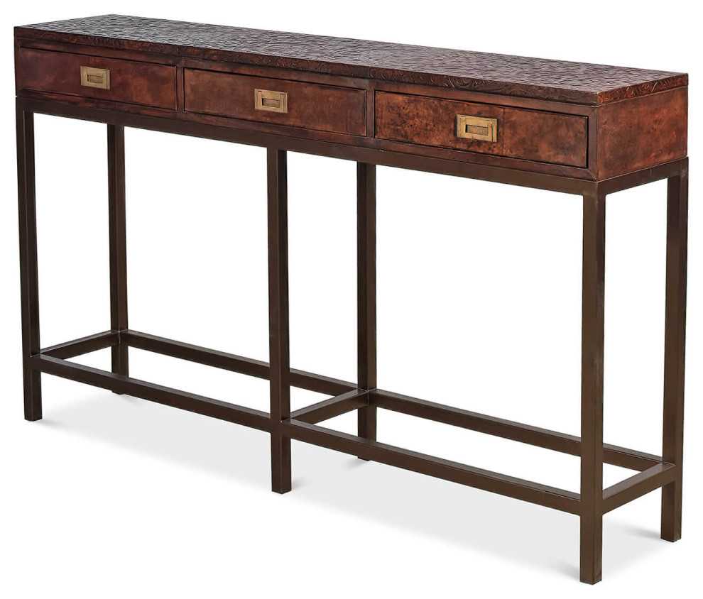 Modern Campaign Style Console   Transitional   Console Tables   by English Georgian America  Houzz