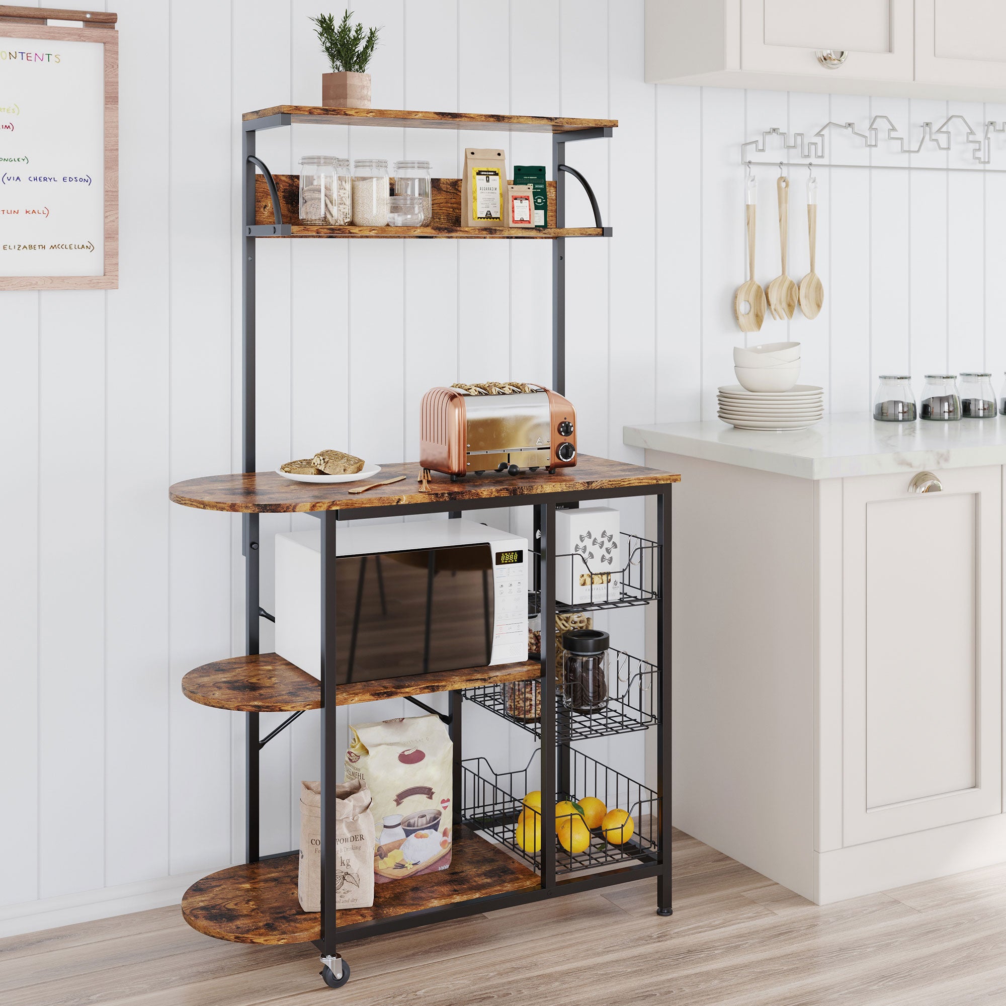 Bestier Multipurpose 4 Tier Kitchen Storage Baker's Rack/Coffee Station (Used)