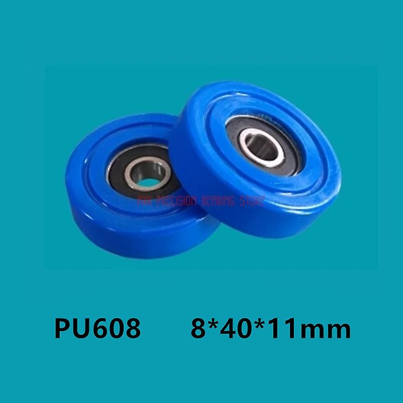 Sale Limited Pu608 Coated Bearing Pulley Polyurethane Molding Roller Wheel 8*40*11mm Guide Mute Anti-wear