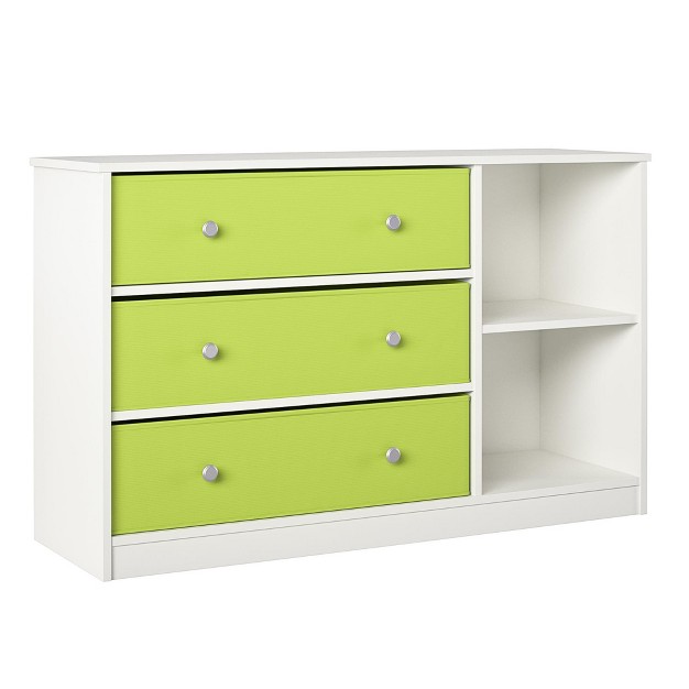 Ameriwood Home Mya Park Wide Dresser With 3 Fabric Bins