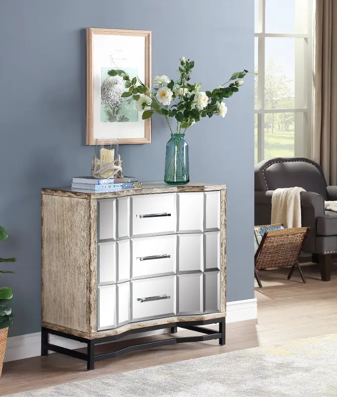 Mirrored Three Drawer Chest