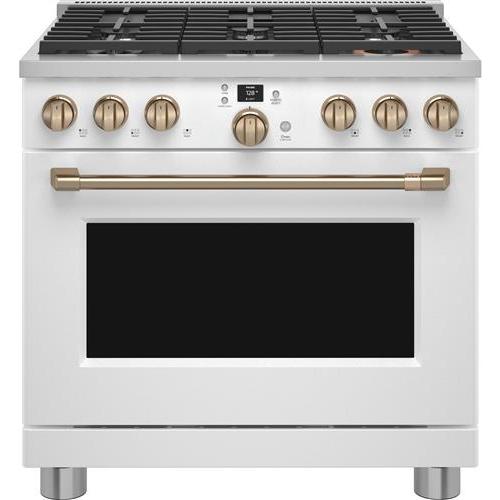 Caf¨¦ 36-inch Freestanding Dual-Fuel Range with 6 Burners C2Y366P4TW2