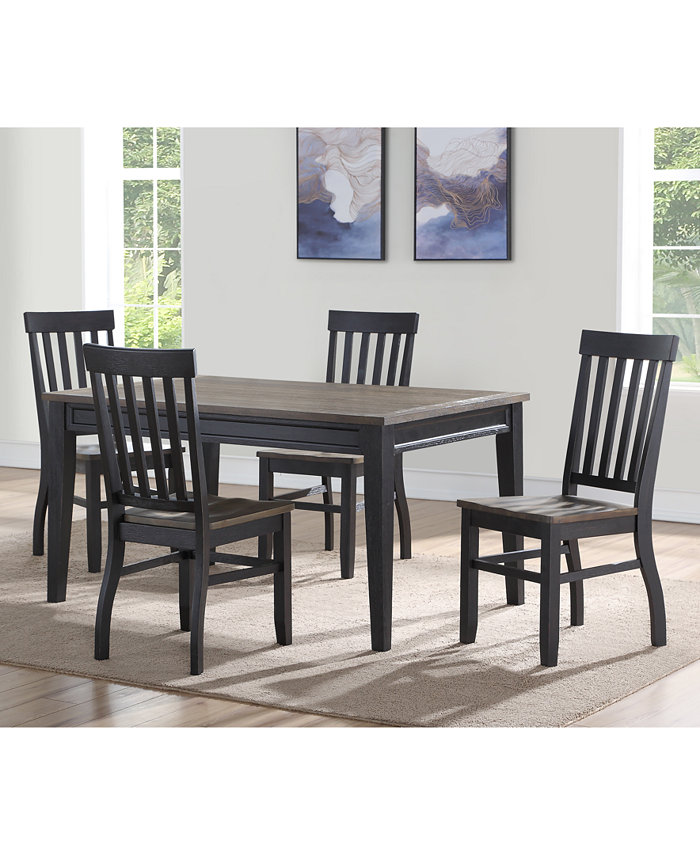 Steve Silver Raven Noir 5-Pc. Dining Set (Dining Table and 4 Side Chairs)