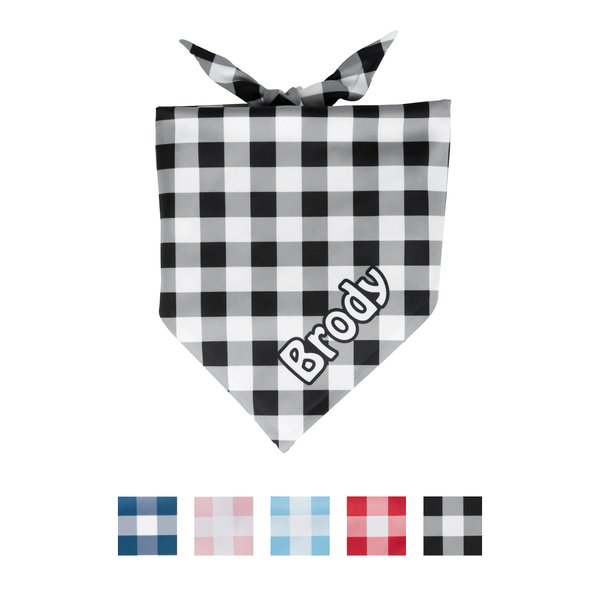 Frisco Gingham Personalized Dog and Cat Bandana