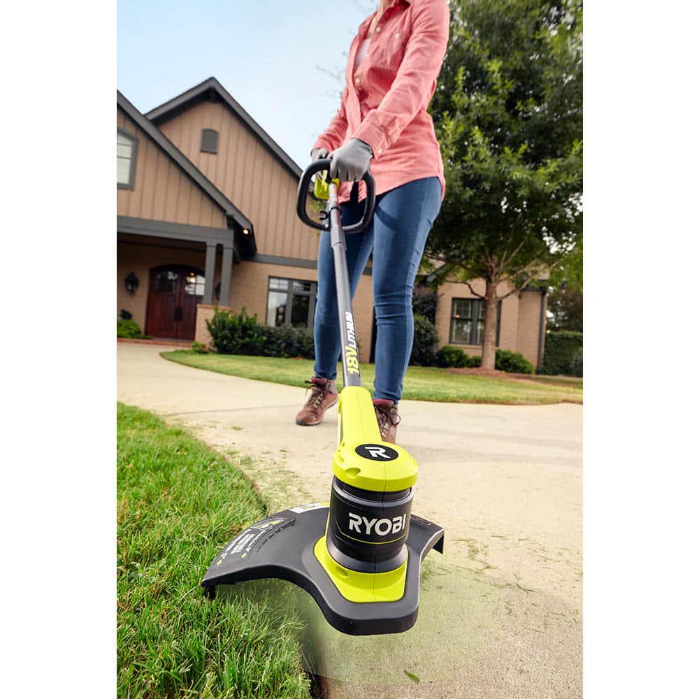 RYOBI ONE 18V 12 in Cordless Battery String Trimmer with 20 Ah Battery and Charger