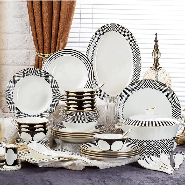 58pcs deluxe ceramic tableware set