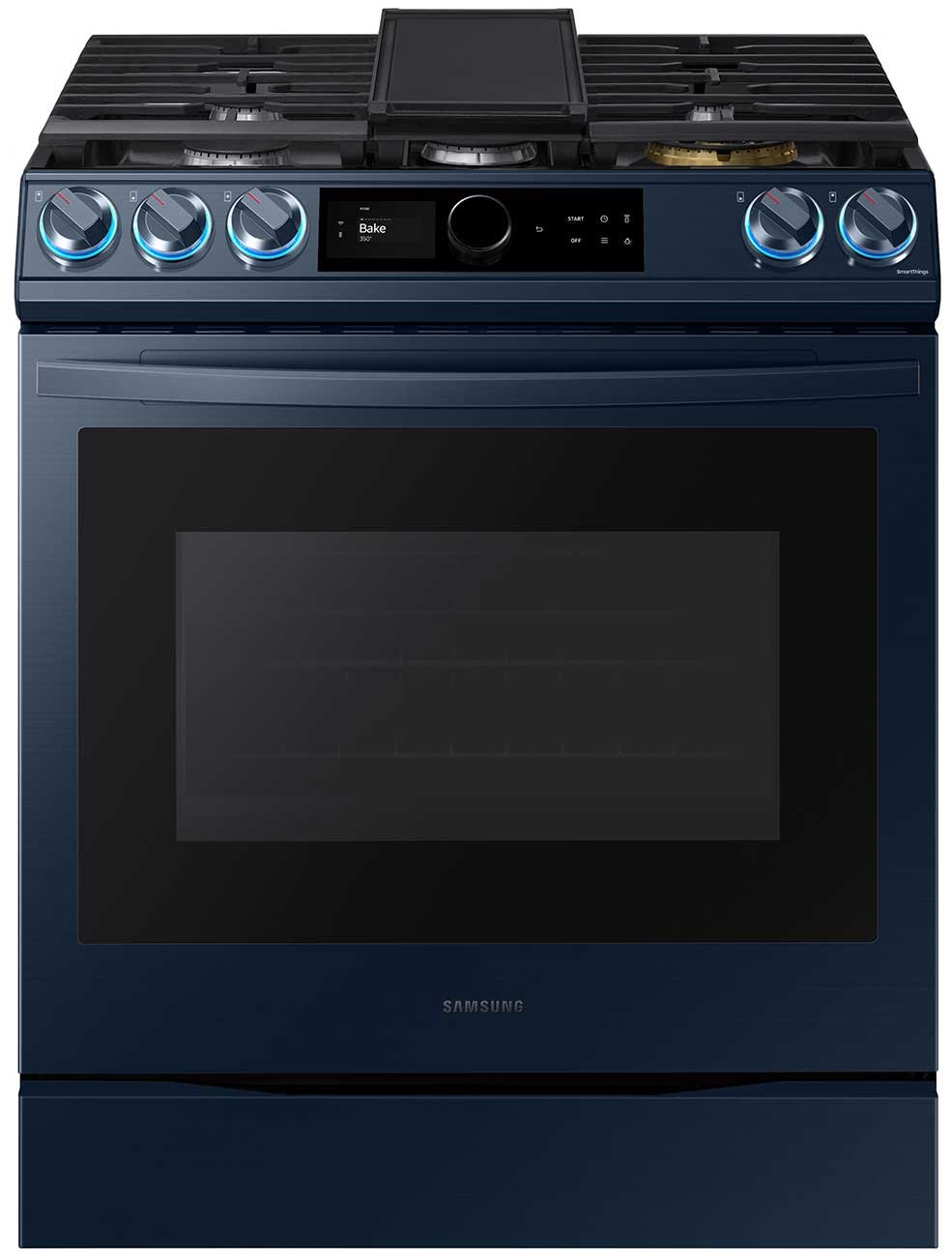  ADA 6 Cu. Ft. Fingerprint Resistant Navy Steel BESPOKE Front Control Slide-In Gas Range With Smart Dial and Air Fry