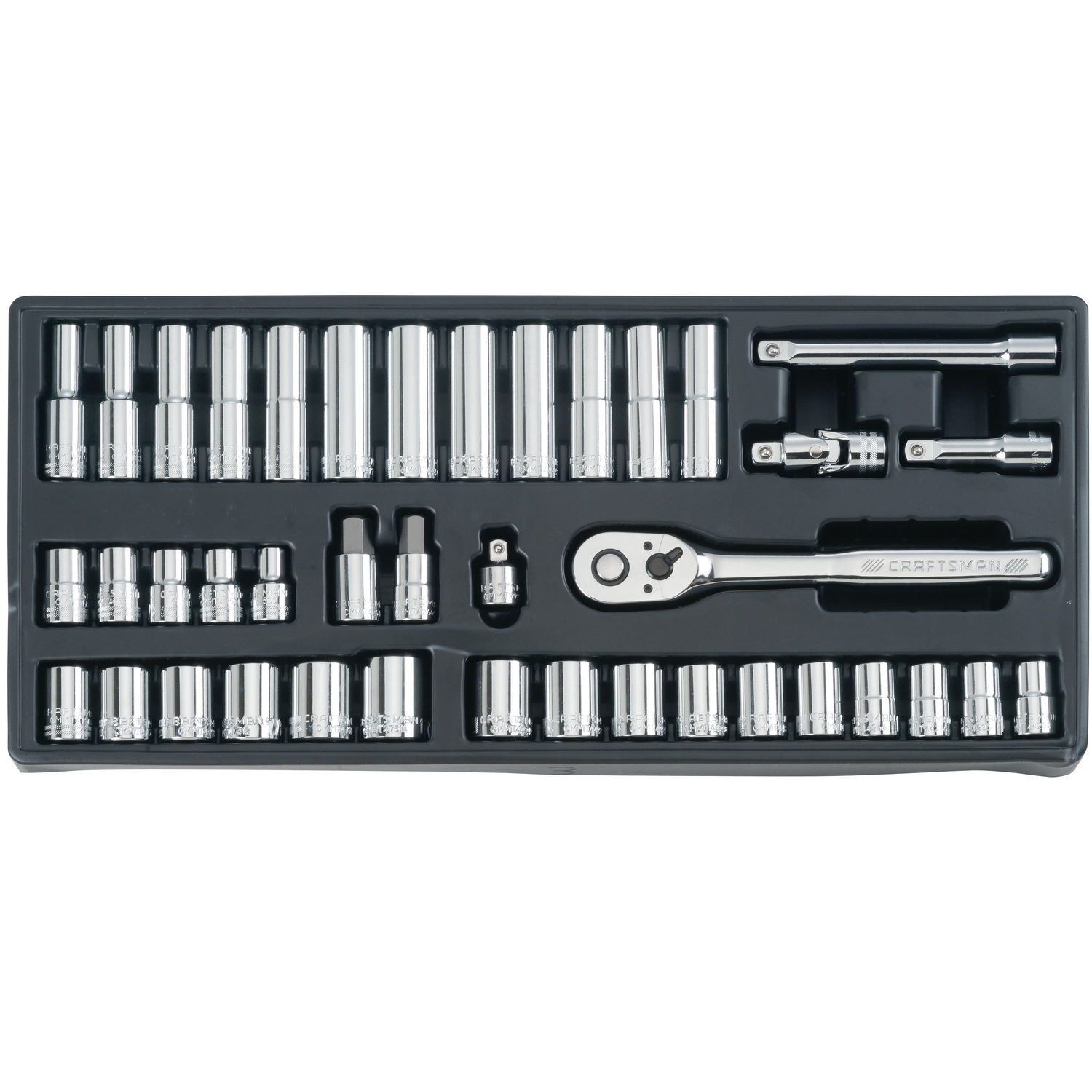 Craftsman 1/4， 3/8 and 1/2 in. drive Metric and SAE 6 and 12 Point Mechanic\u0027s Tool Set 308 pc